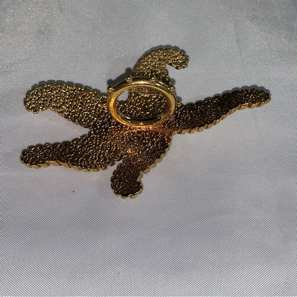 🍔SOLD🍔VERSACE Size 7 14k gold plated crystal STARFISH Tréspr de la Mer RING - Picture 3 of 11